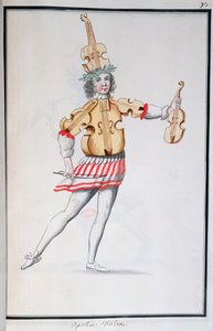 Traje de Apolo-Violín para el Ballet de la Nuit de Jean-Baptiste Lully (1632-87) bailado por Luis XIV, 23 de febrero 1653