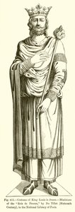 Traje del rey Luis el Joven, miniatura de los Reyes de Francia, por Du Tillet, siglo XVI, en la Biblioteca Nacional de París de French School