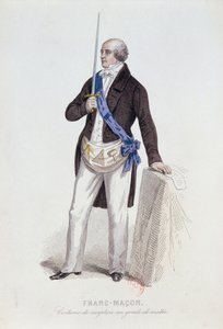 Traje de un masón para su recepción en el grado de Maestro, c.1848 de French School
