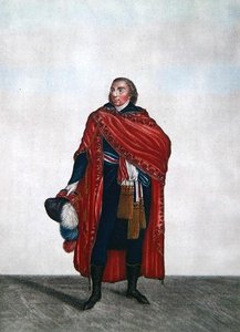 Traje de un Representante del pueblo durante el período del Directorio, c.1797 (grabado en color) de French School
