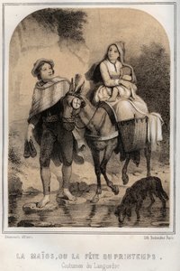 Trajes del Languedoc - la Maios o la fiesta de la primavera - grabado en THE SOURCES DE MON UNCLE MEMORIES ET RECITTS DE Voyages por MORING MICHEL - Finales del siglo XIX de French School