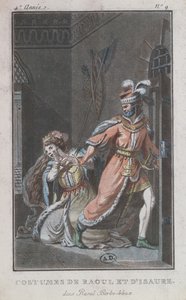 Trajes de Raoul e Isaure, de la ópera Raoul Barba Azul, 1790