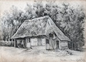 Cabaña en Francia (dibujo) de French School