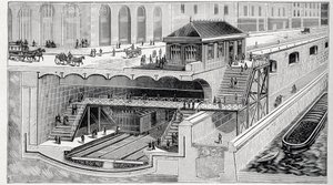 Corte de la estación Saint Michel en París en “La naturaleza” 1899 de French School