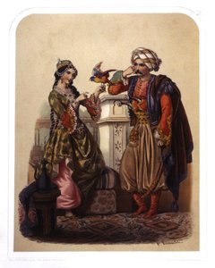 Pareja en Turquía, c.1850 (litografía)