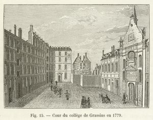 Patio del colegio de Grassins en 1779 de French School