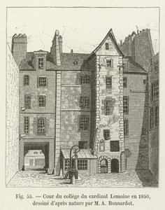 Patio del colegio del cardenal Lemoine en 1850, dibujado del natural por M. A. Bonnardot de French School