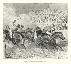 Carreras de animales en el hipódromo de París de French School