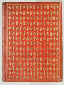 Cubierta de un libro propiedad del Cardenal Mazarino, con los emblemas del cardenal de estrellas y fasces, 1644 de French School