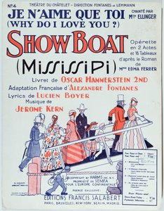Portada de la partitura de la opereta Showboat, producida en el Théâtre du Châtelet en 1928 de French School