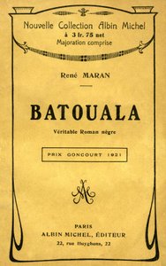 Portada del libro "Batouala, novela negra verídica" de René Maran