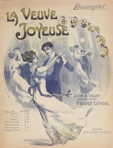 Portada de la partitura de La Valse Ballsirenen de La Viuda Alegre de Franz Lehar (1870-1948) de French School