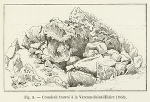 Cromlech encontrado en la Varenne-Saint-Hilaire, 1858 de French School