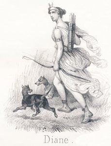 D Diana: Hermana gemela de Apolo En el cielo, era Phebe o Luna, encargada de iluminar la tierra En el Infierno, era Hécate y presidía los juicios de las almas En la tierra, era Diana, diosa de la caza de French School
