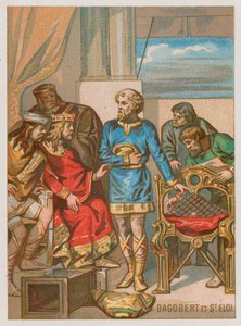 Dagoberto siendo aconsejado por Eligius