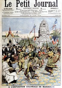 Bailarinas del Rey Sisowath, interpretando la danza de las ninfas en el bosque, en la exposición colonial de Marsella. En “Le petit journal”, el 24/06/1906 (grabado)