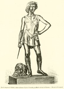David vencedor de Goliat, estatua de bronce de Andrea Verrocchio, en el Museo Nacional de Florencia de French School
