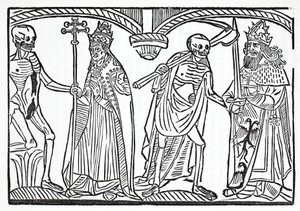 La muerte habla con el Papa y el Emperador de French School
