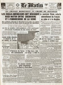 Desembarco de Normandía junio de 1944 - Desembarco de Normandía 6 de junio de 1944 (Día D) - En la mañana, jueves 7 de junio de 1944 los angloamericanos partieron ayer por la mañana entre Cherburgo y la desembocadura del Sena