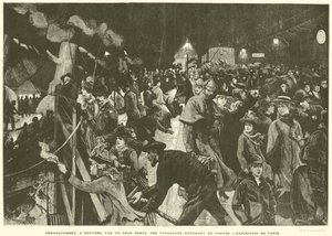 Desembarco en Dover, en una Tormenta, de los Viajeros que Regresan de Visitar la Exposición de París (grabado) de French School