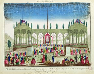 Decoración e iluminación de la Bastilla para el Festival de la Federación, 14 de julio de 1790 de French School