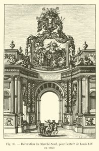Decoración del Marché-Neuf, para la entrada de Luis XIV en 1660