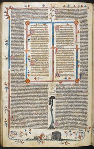 Decretales de Gregorio IX con glosa de Bernardo de Parma (las "Decretales de Smithfield"), MS Royal MS 10 E IV, f.145v, c.1300-40 (tinta sobre pergamino) de French School