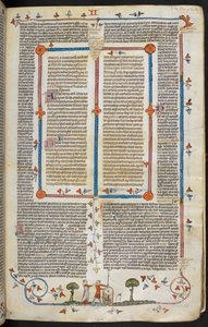 Decretales de Gregorio IX con glosa de Bernardo de Parma (las "Decretales de Smithfield"), MS Royal MS 10 E IV, f.144r, c.1300-40 (tinta sobre pergamino) de French School