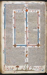 Decretales de Gregorio IX con glosa de Bernardo de Parma (las "Decretales de Smithfield"), MS Royal MS 10 E IV, f.100v, c.1300-40 (tinta sobre pergamino) de French School