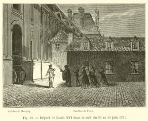 Partida de Luis XVI en la noche del 20 al 21 de junio de 1791 de French School