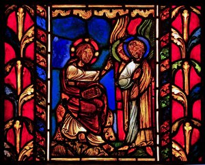Cristo atendido por ángeles (después de la Tentación?), ex Catedral de Troyes de French School