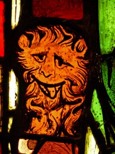 Un león en el panel de San Pedro: de la Capilla del Castillo, Rouen de French School