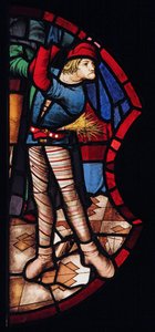 Torturador; originalmente de la St Chapelle donde se introdujo alrededor de 1500; es un buen ejemplo de vidrio veneciano de French School