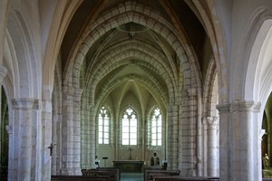 Representación del extremo este de la iglesia de French School