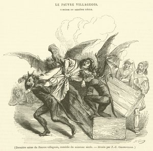Última escena del Pobre aldeano, comedia del siglo XVI de French School