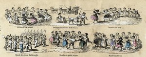Descripción de los juegos y ocio infantil: las rondas. en "les jeux de l