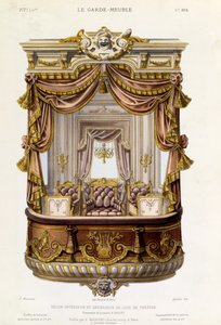 Diseño para el interior y exterior de una caja de teatro, ilustración de la revista Le Garde-Meuble, c.1860 de French School