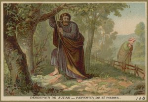 Desesperación de Judas - Arrepentimiento de San Pedro de French School