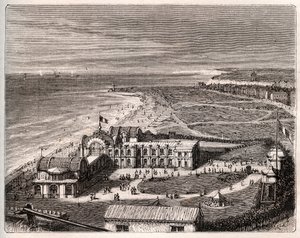 Dieppe - Normandía - grabado en “La France illustrée: géographie, histoire, administración statistique” por V.A. Malt-Brown. 1884