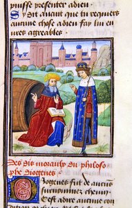 Diógenes, de Histoire des Philosophes, finales del siglo XV