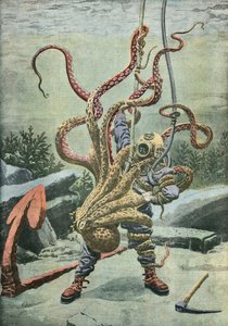 Buzo atacado por un pulpo de French School