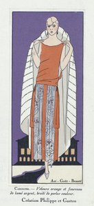 Diseño de vestido "Caroline", de Art-Gout-Beaute, pub. 1920 (litografía en color)