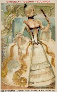 Vestido con grandes paniers, 1715 de French School