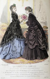 Vestidos y peinados - en “La mujer y la familia y el diario de las jóvenes reunidas” del 01/12/1868 de French School
