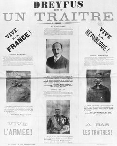 Dreyfus es un traidor, cartel con los retratos de sus detractores, finales del siglo XIX