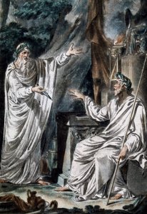 Druidas, trajes de escena, grabado. Francia de French School