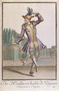 Du Moulin en un Traje de Campesino para un ballet en la Ópera, publicado por Mariette, finales del siglo XVII de French School