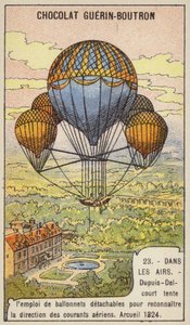 Dupuis-Delcourt intentando medir la dirección de las corrientes de aire usando globos desmontables, Arcueil, Francia de French School