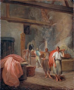 Taller de teñido en los Gobelinos, tapiceros franceses de French School