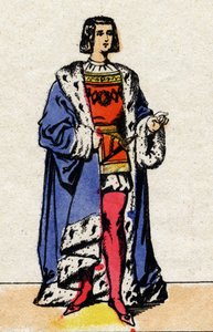 Dinastía de los Valois: Retrato de Luis XII (1462-1515), Rey de Francia de 1498 a 1515. Imagen de Épinal de finales del siglo XIX. Colección privada. de French School